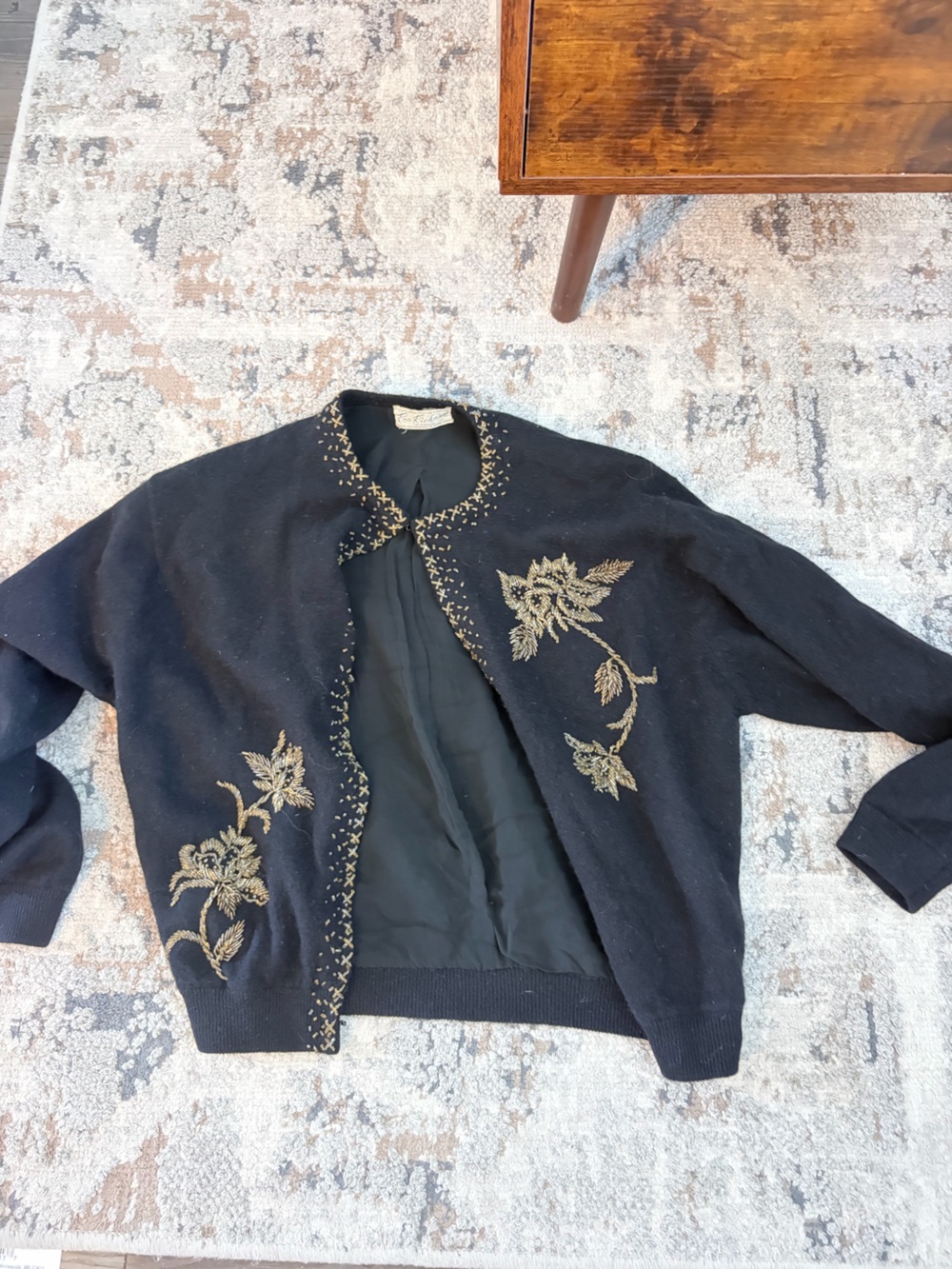 Vintage gold embroidered cardigan